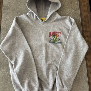 Market Gray Hoodie with Colorful Logo